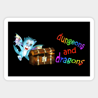 cute dnd dragon and mimic chest Magnet